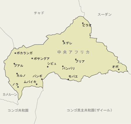 中央アフリカ　地図