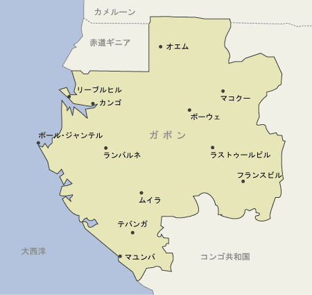 ガボン　地図