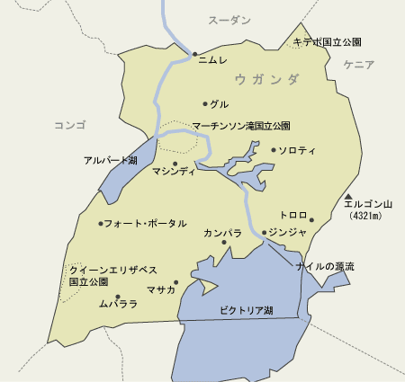 ウガンダ　地図