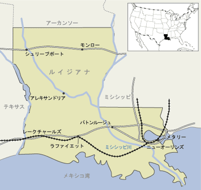 ルイジアナ州　地図