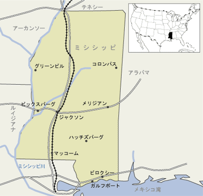 ミシシッピ州　地図