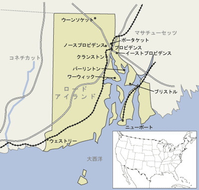 ロードアイランド州　地図