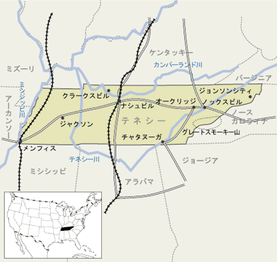 テネシー州　地図