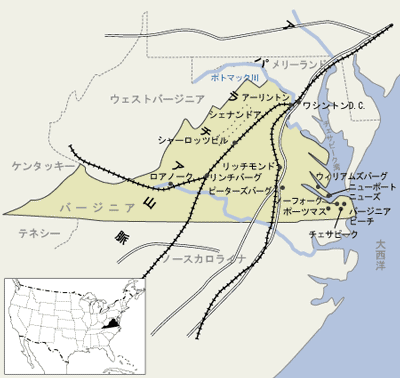 ヴァージニア州　地図