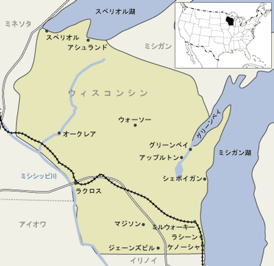 ウイスコンシン州　地図